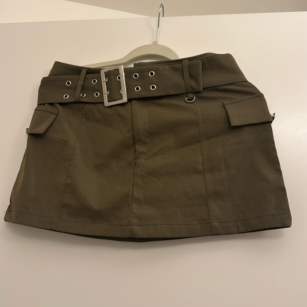 Army green utility skirt